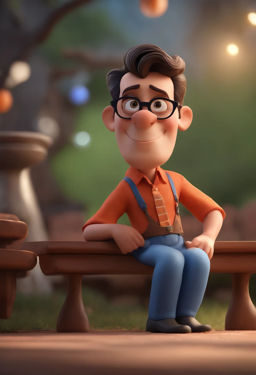Cartoon character of a man with black glasses and a blue shirt, animation character, Caractere estilizado, animation style rendering, 3D estilizado, Arnold Maya render, 3 d render stylized, toon render keyshot, Personagem 3D, Personagem 3D, 3d rendering stylized, 3 d character render, personagem de desenho animado, Personagem de close up, Pose de personagem, (Estilo Pixar) (master part:1.2) (Bokeh) (best quality) (pele detalhada) (textura detalhada) (8k) (argila) (Cinematic lighting) (foco nítido