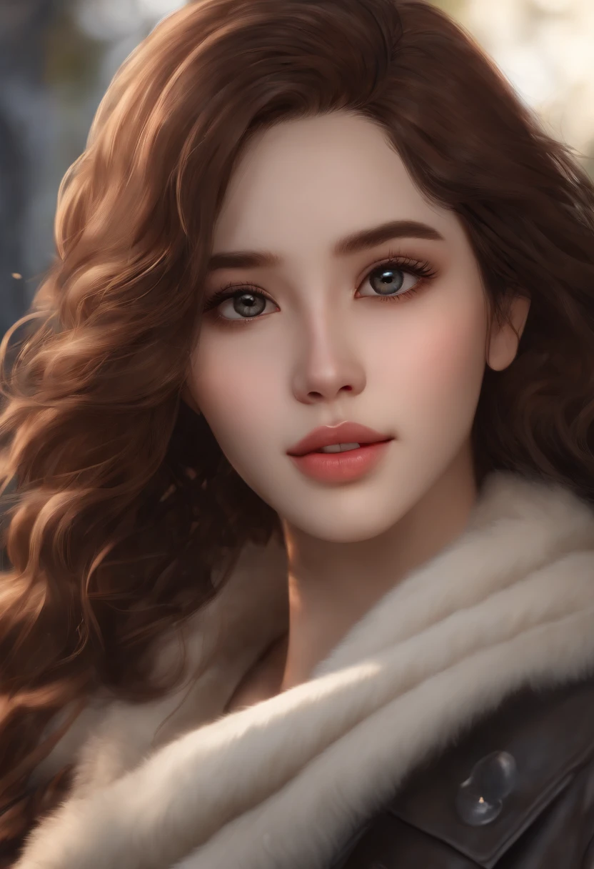 (Best Quality,4K,hight resolution,Ultra-detailed,Realistic:1.2),Portrait,Anime,Pixar style,Personality of the veterinarian,Female Character:1.1,Beautiful detailed eyes,Beautiful detailed lips,extremely detailed eye and face,Long dark wavy hair, Square face,)