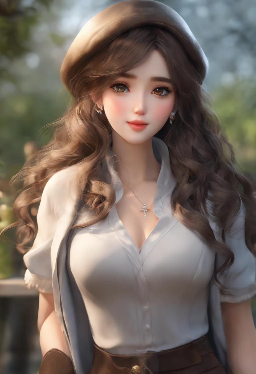 (Best Quality,4K,hight resolution,Ultra-detailed,Realistic:1.2),Portrait,Anime,Pixar style,Personality of the veterinarian,Female Character:1.1,Beautiful detailed eyes,Beautiful detailed lips,extremely detailed eye and face,Long dark wavy hair, Square face,)