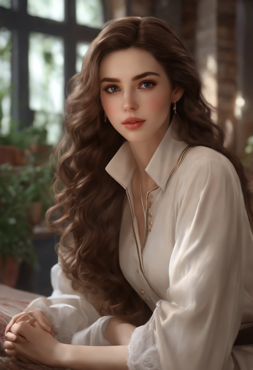(Best Quality,4K,hight resolution,Ultra-detailed,Realistic:1.2),Portrait,Anime,Pixar style,Personality of the veterinarian,Female Character:1.1,Beautiful detailed eyes,Beautiful detailed lips,extremely detailed eye and face,Long dark wavy hair, Square face,)