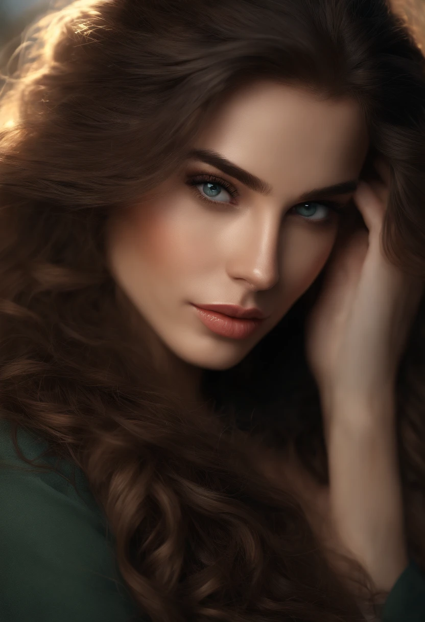 (Best Quality,4K,hight resolution,Ultra-detailed,Realistic:1.2),Portrait,Personality of the veterinarian,Female Character:1.1,Beautiful detailed eyes,Beautiful detailed lips,extremely detailed eye and face,Long dark wavy hair, Square face,
