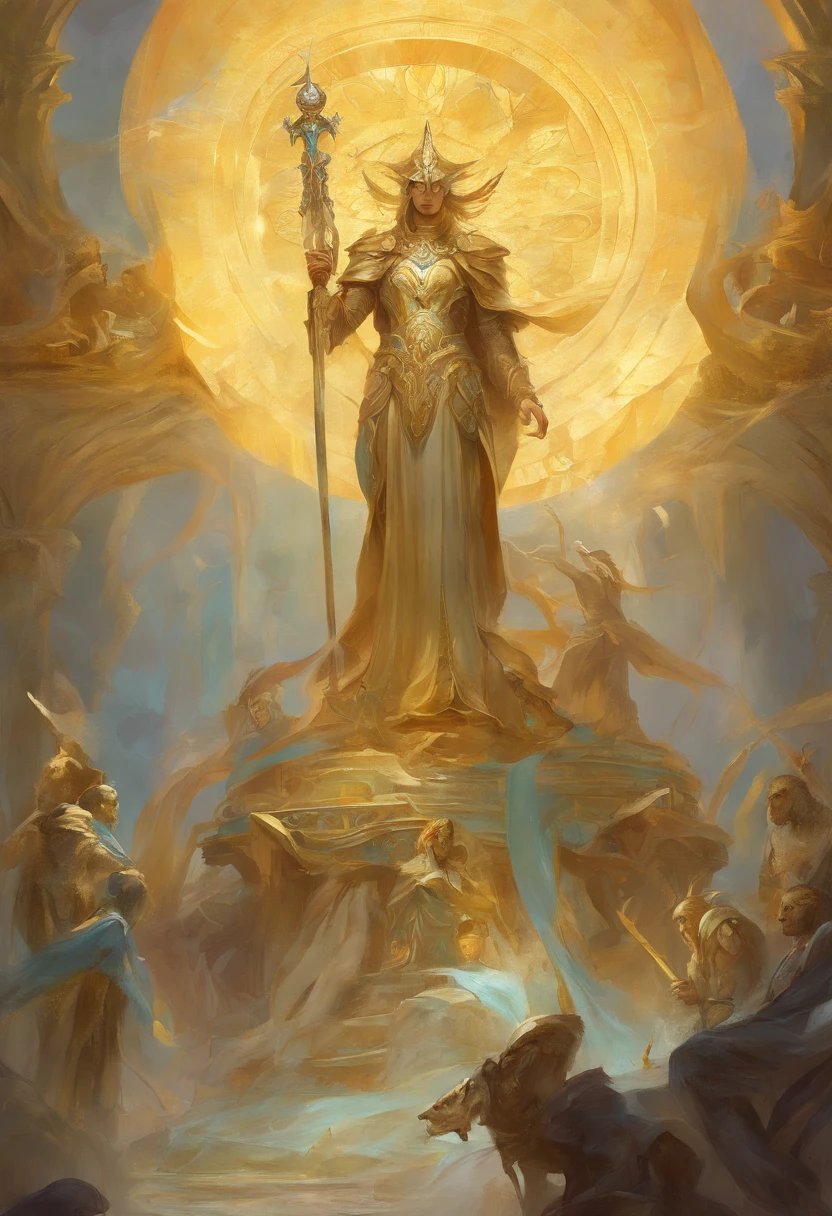 Obra prima, um esqueleto feito de ossos, usando uma capa, Next to a golden sword sitting on a throne of heads
