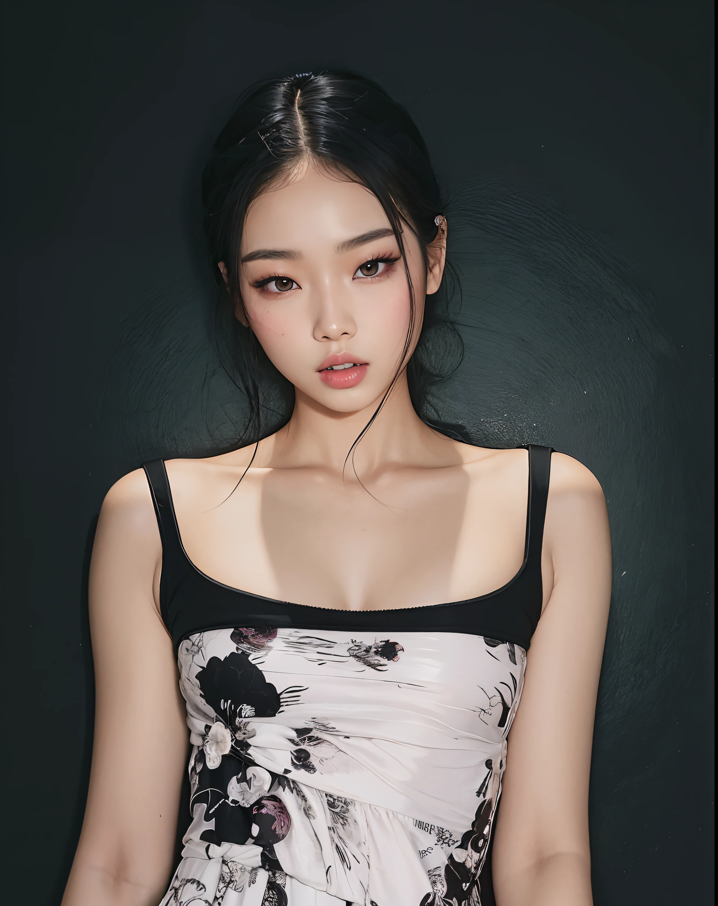 Arafed asian woman in a black and white dress posing for a photo, Blackpink Jennie, Hermosa joven coreana, Parque Roseanne de Blackpink, Heonhwa Choe, Hermosa mujer surcoreana, Retrato de Jossi de Blackpink, JIA, Chica coreana, Modelo de moda femenina coreana, Hermosa joven coreana, Jossi de Blackpink, Jaeyeon Nam, cabello suelto y largo, labios gruesos grandes y pomposos