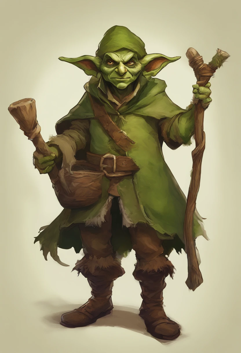 young, green-skinned, warmly dressed, (winter clothes, medieval clothes) goblin stands in the snow. The goblin is acting as a sentinel. The details of the goblin's warm clothes are visible, showing its worn nature. The green skin of the goblin is vibrant, emphasizing its otherworldly appearance. the goblin is young, about 20 years old, has a sharp, green, smart but slightly menacing face. (nice face, normal green nose, face of a magic adept, goblin face). The lighting in the scene is dim, with a subtle glow casting eerie shadows on the goblin's face and surroundings. The overall image quality is of the highest standard, with ultra-detailed textures and a photorealistic rendering. The artwork is depicted in a medium that best showcases its unique style and texture, whether it be an illustration, oil painting, 3D rendering, or photography. The color palette is dominated by earthy tones, with a focus on various shades of green to complement the goblin's appearance.
