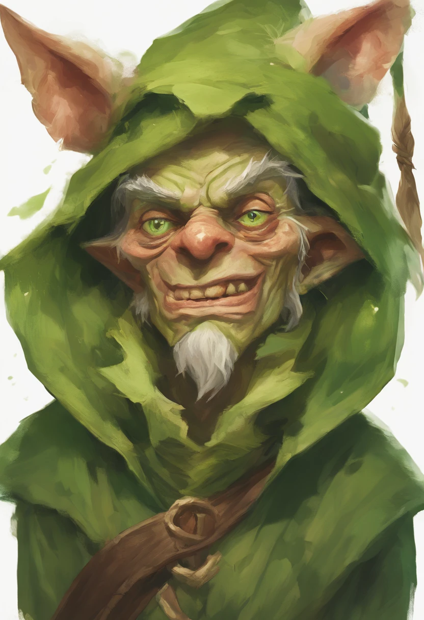 young, green-skinned, warmly dressed, (winter clothes, medieval clothes) goblin stands in the snow. The goblin is acting as a sentinel. The details of the goblin's warm clothes are visible, showing its worn nature. The green skin of the goblin is vibrant, emphasizing its otherworldly appearance. the goblin is young, about 20 years old, has a sharp, green, smart but slightly menacing face. (nice face, normal green nose, face of a magic adept, goblin face). The lighting in the scene is dim, with a subtle glow casting eerie shadows on the goblin's face and surroundings. The overall image quality is of the highest standard, with ultra-detailed textures and a photorealistic rendering. The artwork is depicted in a medium that best showcases its unique style and texture, whether it be an illustration, oil painting, 3D rendering, or photography. The color palette is dominated by earthy tones, with a focus on various shades of green to complement the goblin's appearance.
