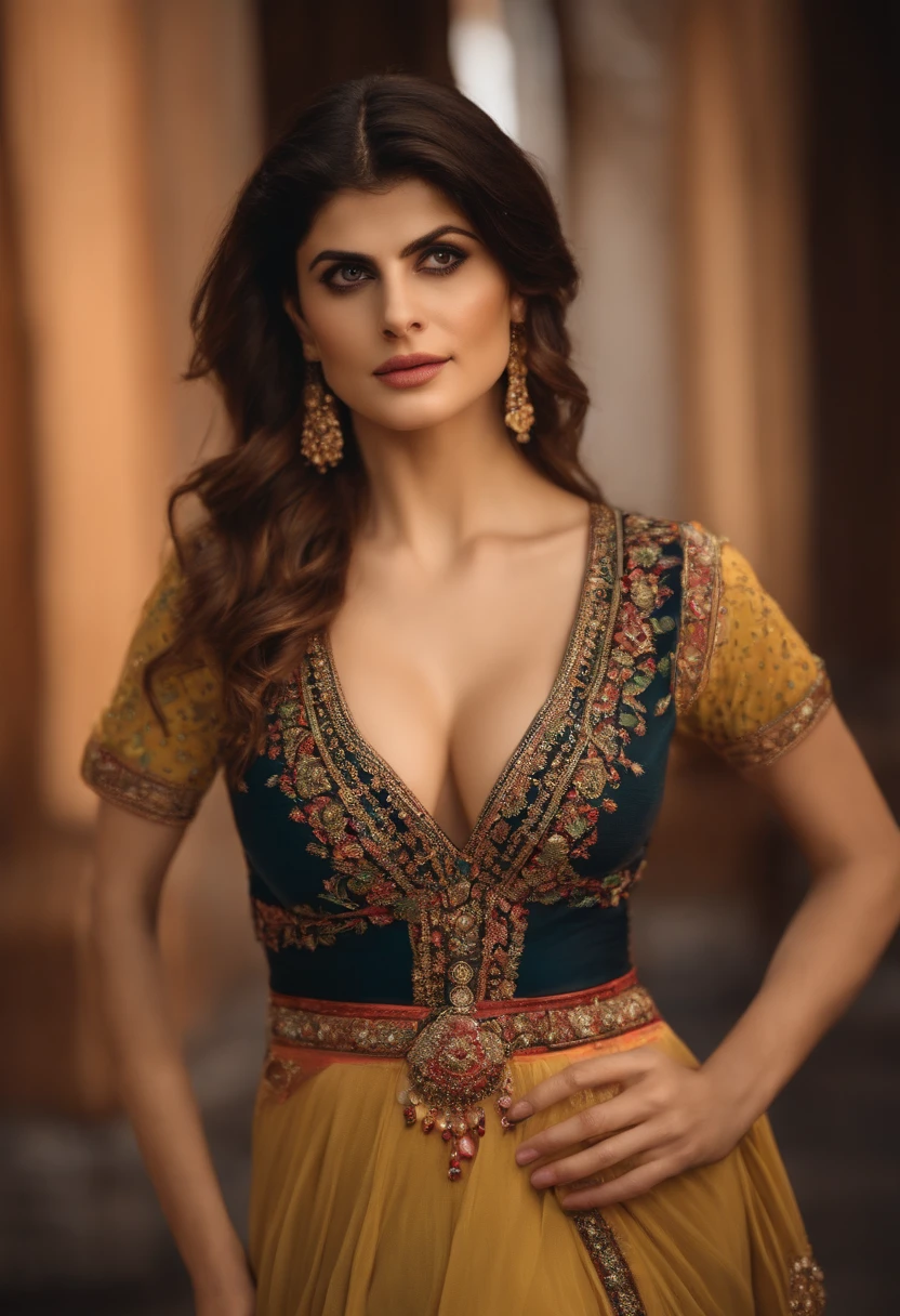 Alexandera daddario wearing Turkish dance  boobs