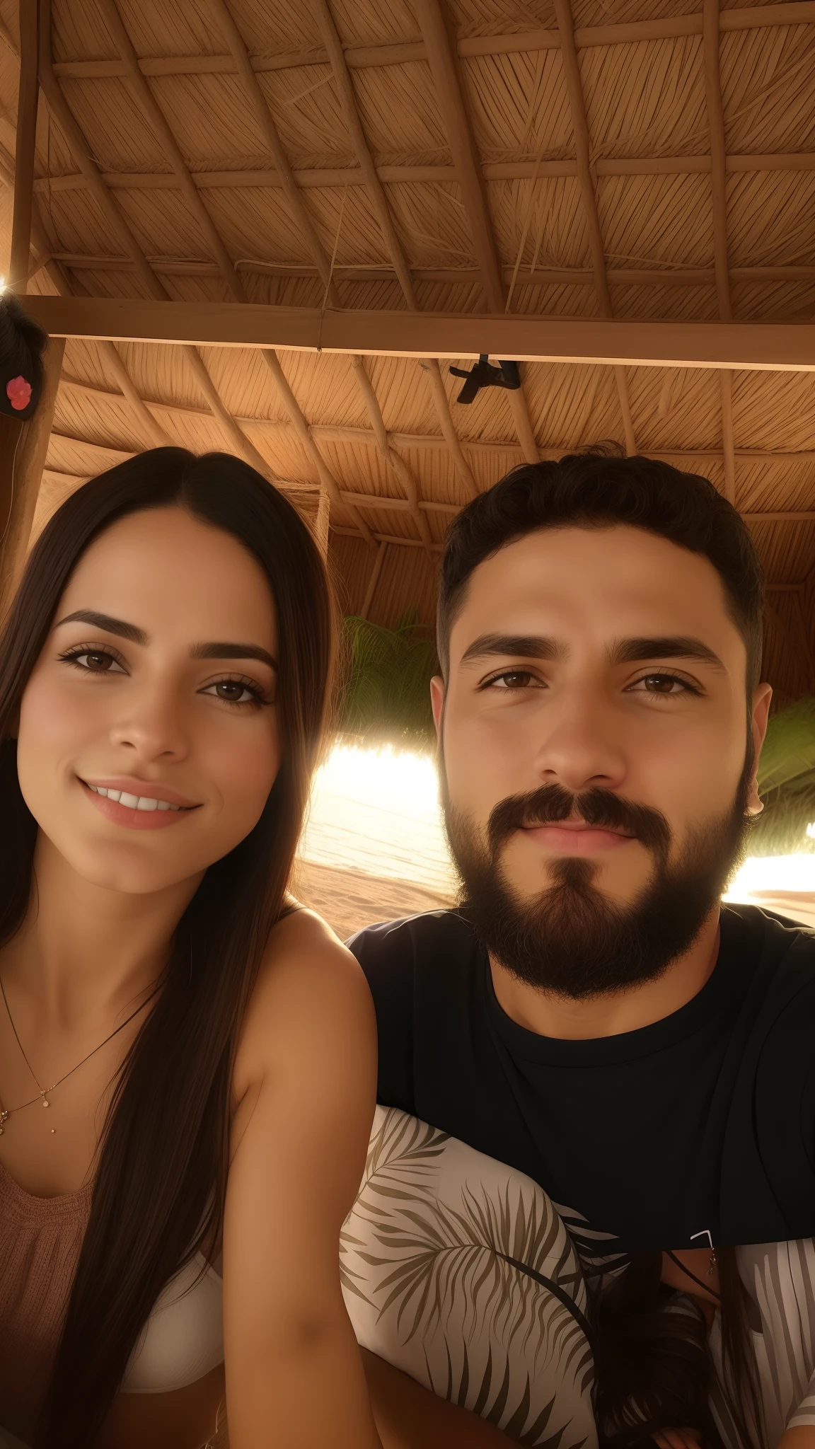 There's a man and a woman sitting together in a hut, Mulher de 30 anos de Cuba, Postagem no Reddit, par, imagem de perfil, 4 k post, Postagem 4k, Retrato de duas pessoas, Fotografia tirada em 2 0 2 0, Casal feliz, Directed by: Nandor Soldier, retrato de casal, Karla Ortiz, Lovely couple, imagem do avatar