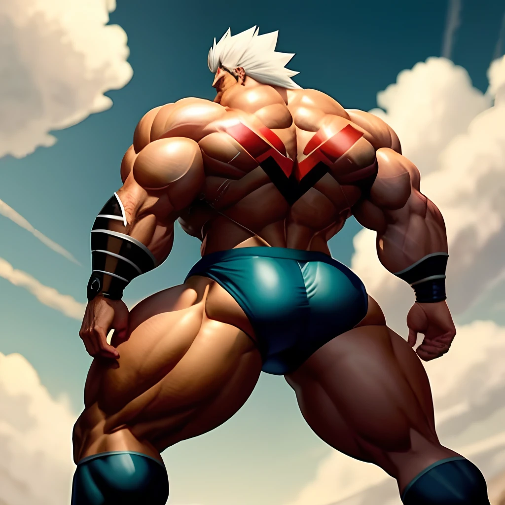 Muscular anime man with big booty