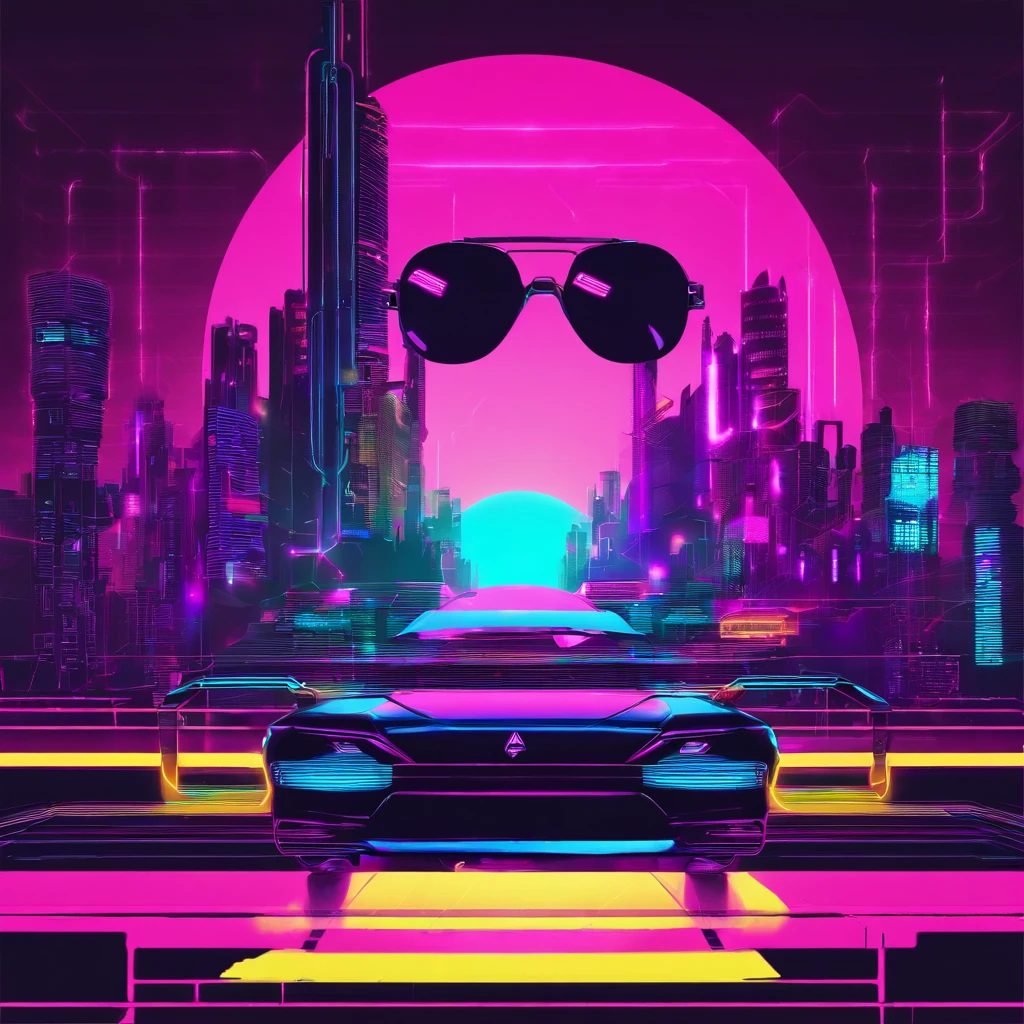 oculos de sol, raios saindo do fundo da iamgem,logo retro
