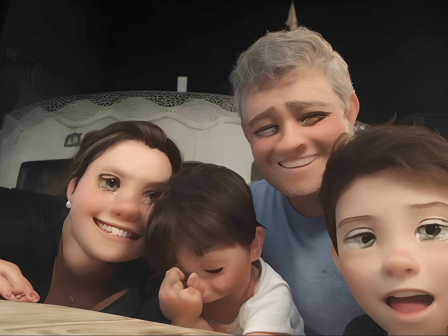there are two adults and one posing for a photo, 4k post, 4k post, 70 years old, 7 0 anos, taken at the beginning of 2020, an 80-year-old man, por Romain Brook, he is about 80 years old, por David Rubin, family dinner, family portrait, family photo, profile image