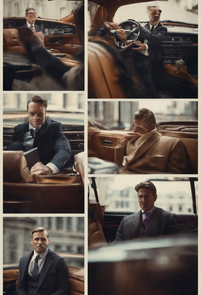 typical scenes of 80s wallstreet bankers in their normal surrounding and style. very stylish suits