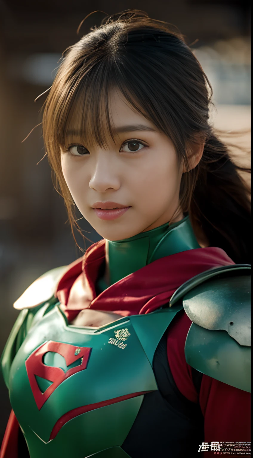 1girl in, beautfull Japanease woman,(((super girl))), (Armor equipment)，Convoluted,Cinematic, cinematic lightin，Dynamic Poses