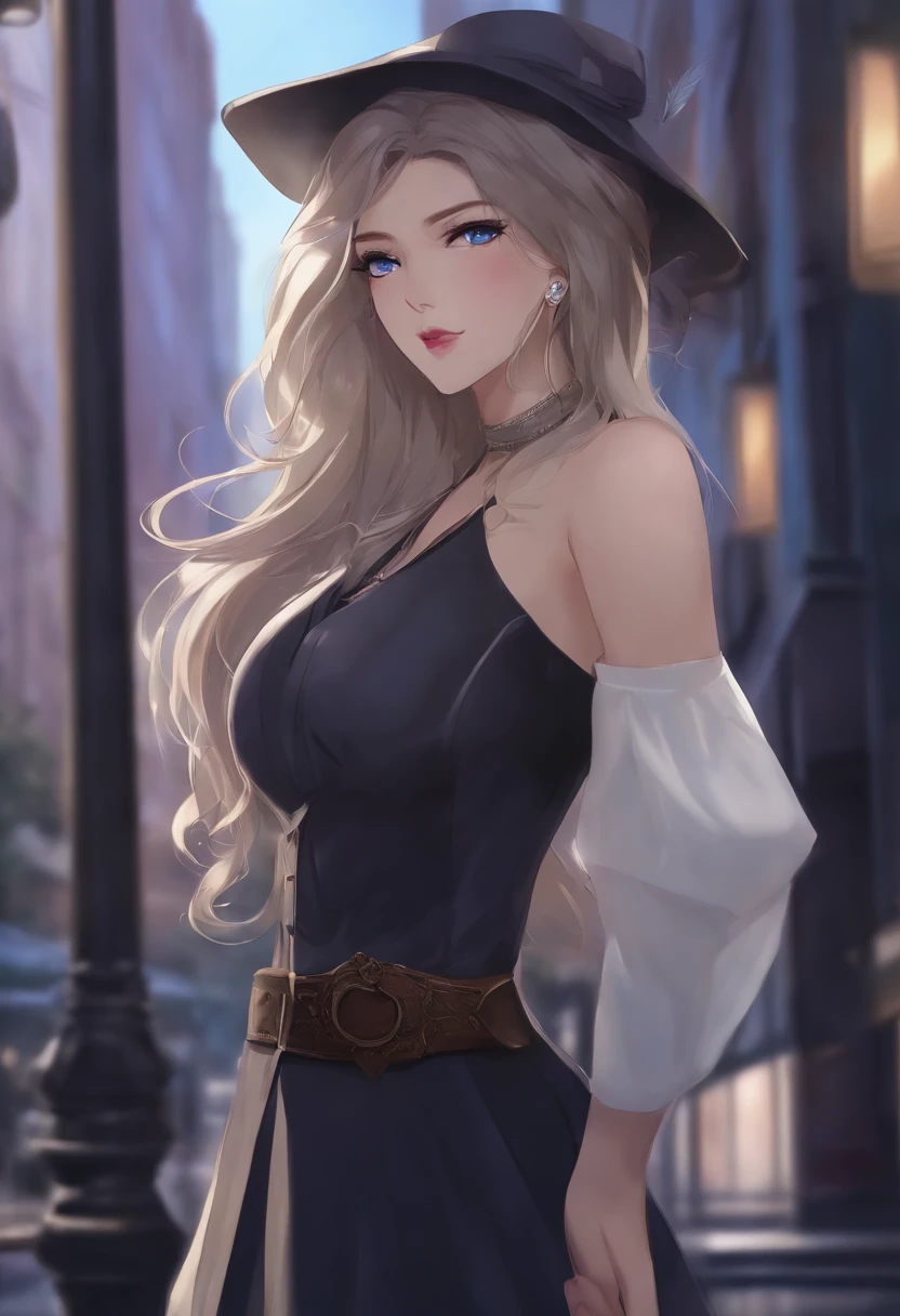 negra, ceo de uma empresa multinacional, segurando muletas em ambas as mais, Anime Standing On City Street With Long Hair And Blue Eyes, Trend in Artstation Pixiv, Purple eyes, Gravata Azul, Beautiful (Olhos detalhados, Rosto detalhado,) Ahegao, Euladef, Temperamento nobre, salto alto, no watermarkcartoo