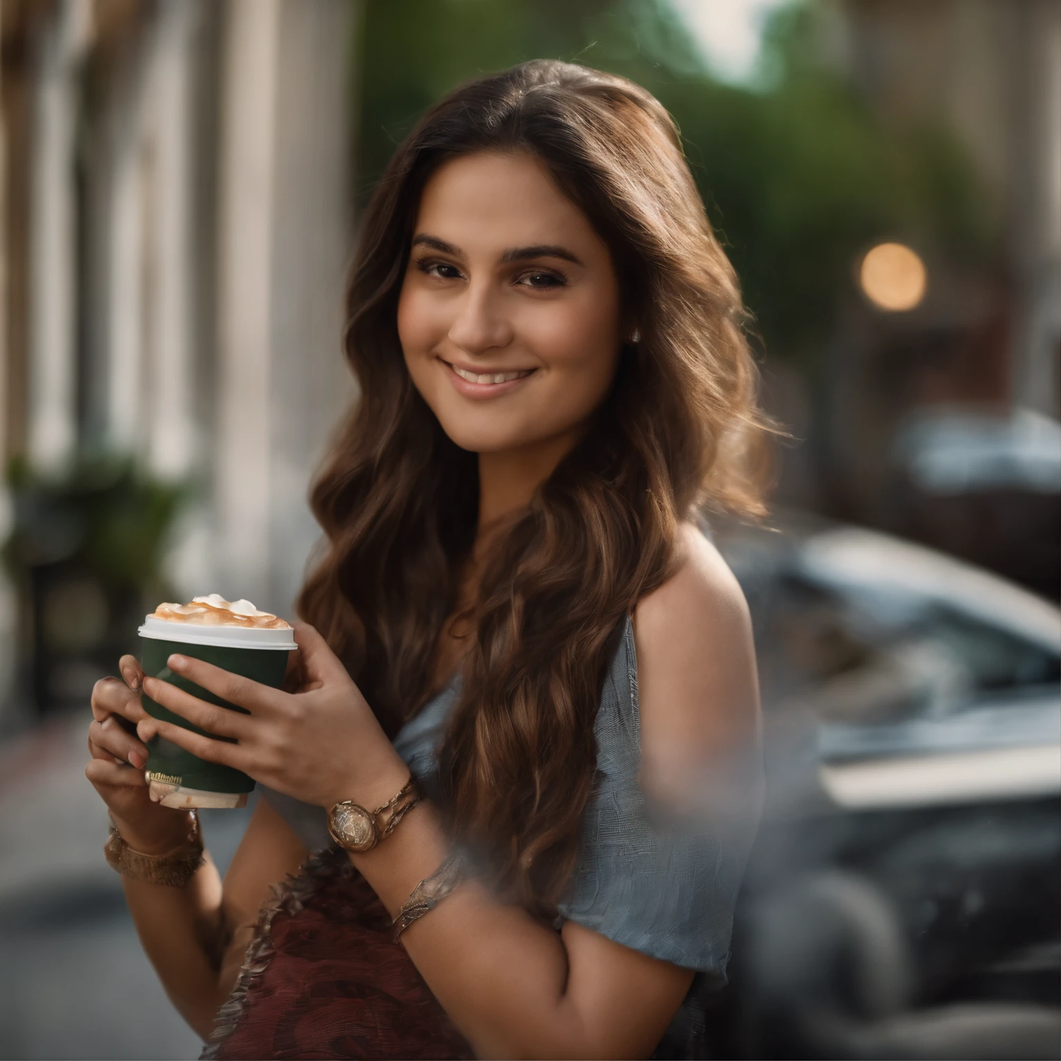 16 years old, young, modest, trendy, Burnett, Latina, city, cute, Starbucks, selfie
