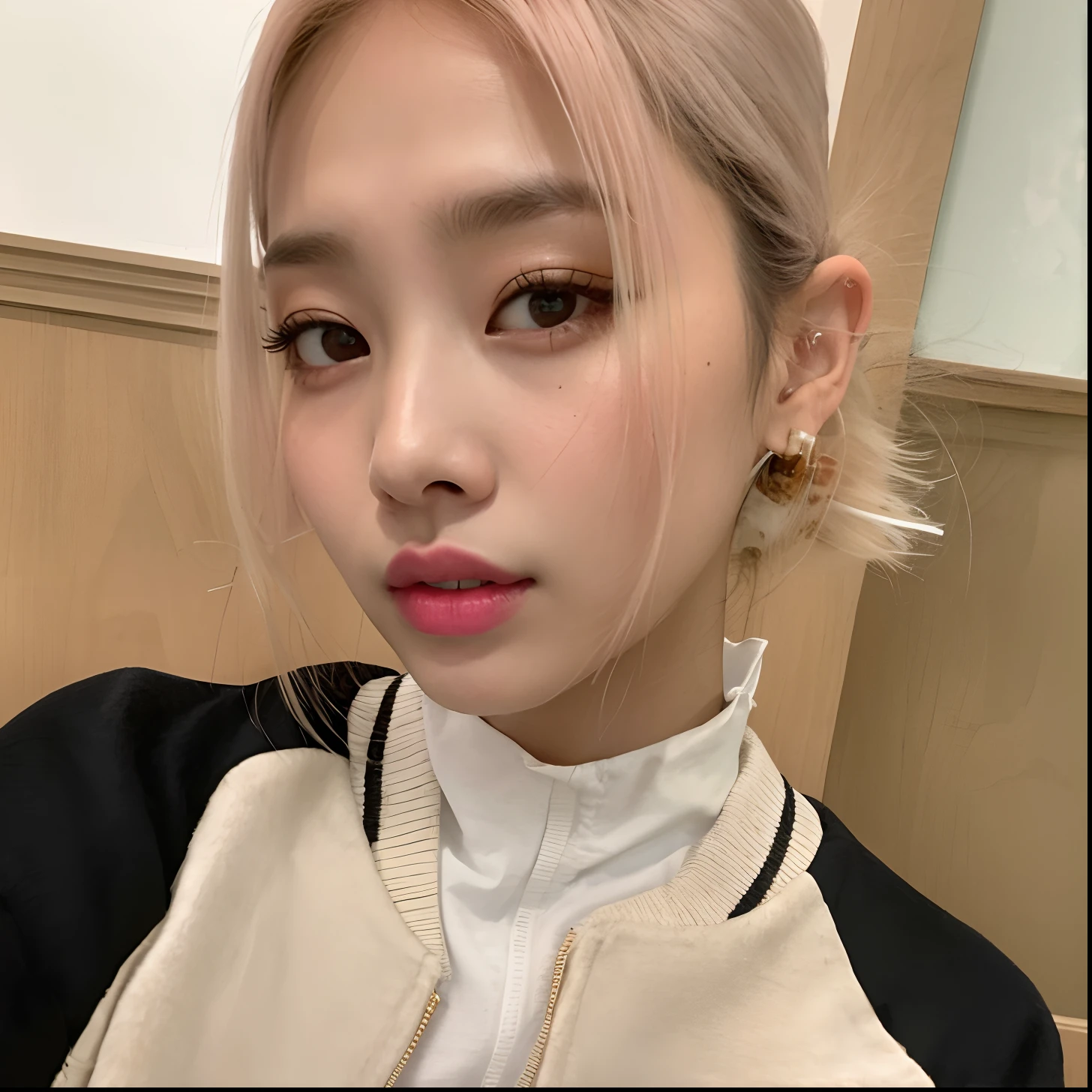 um close up de uma mulher com uma camisa branca e uma jaqueta preta, Parque Roseanne do Blackpink, tzuyu de duas vezes, Jinyoung Canela, Kim Doyoung, Heonhwa Choe, jossi do blackpink, Retrato de Jossi de Blackpink, Jaeyeon Nam, Lee Ji-eun, Lee Ji - Eun, Parque Ji-min, Ulzzang