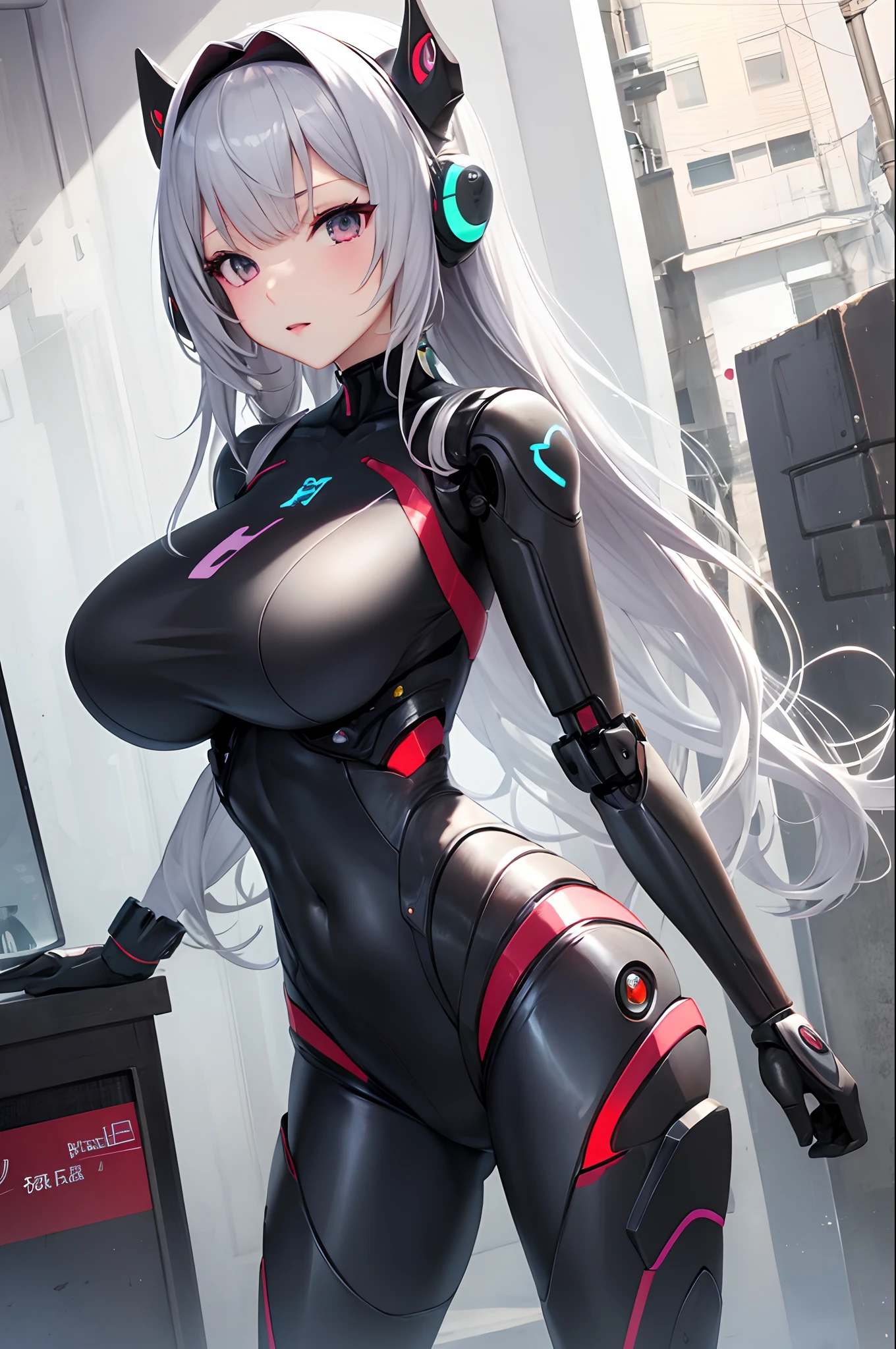 Image of a sexy anime robot girl with big boobs