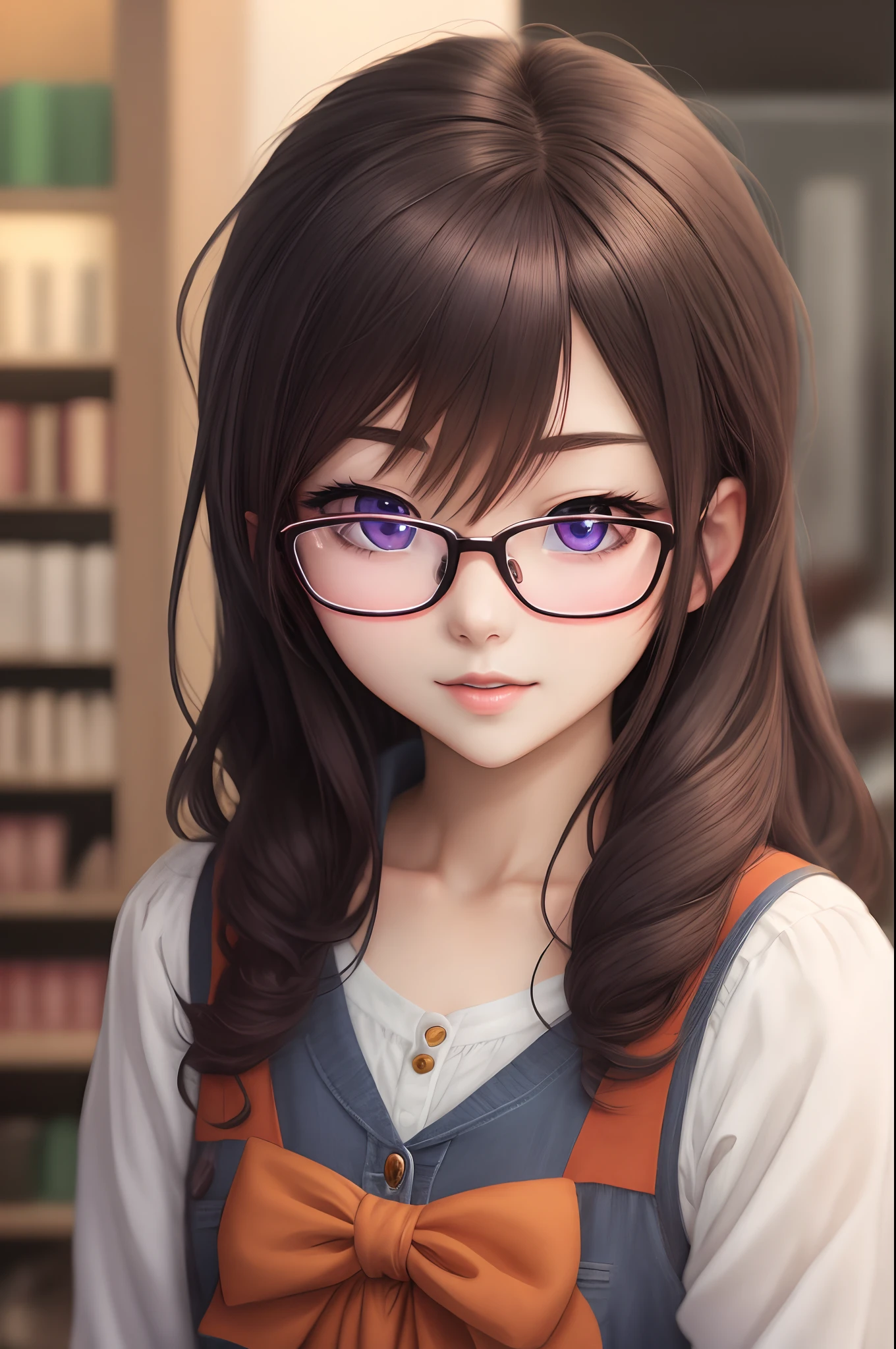 Anime girl with glasses