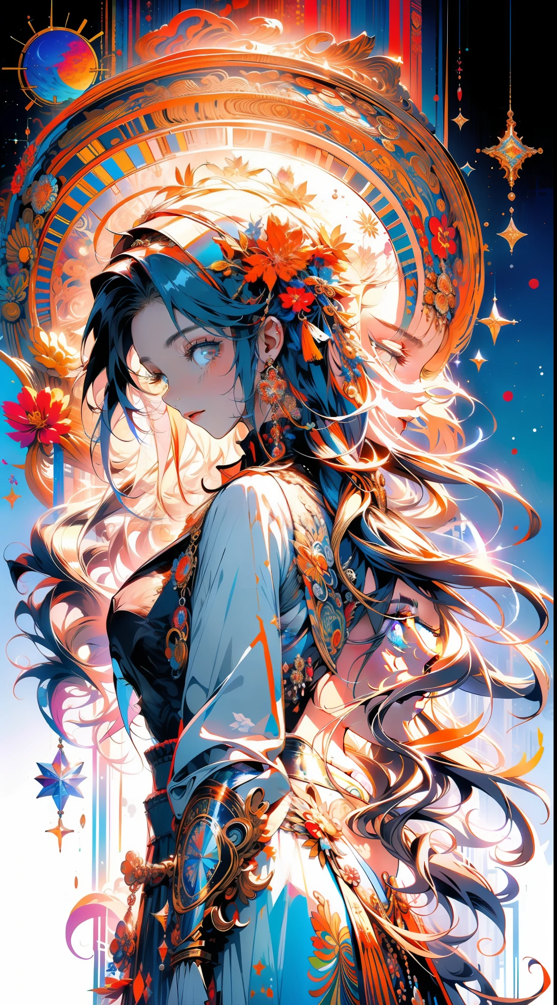 (masterpiece, top quality, best quality, official art, beautiful and aesthetic:1.2), (1girl), extreme detailed,(fractal art:1.3),colorful,highest detailed