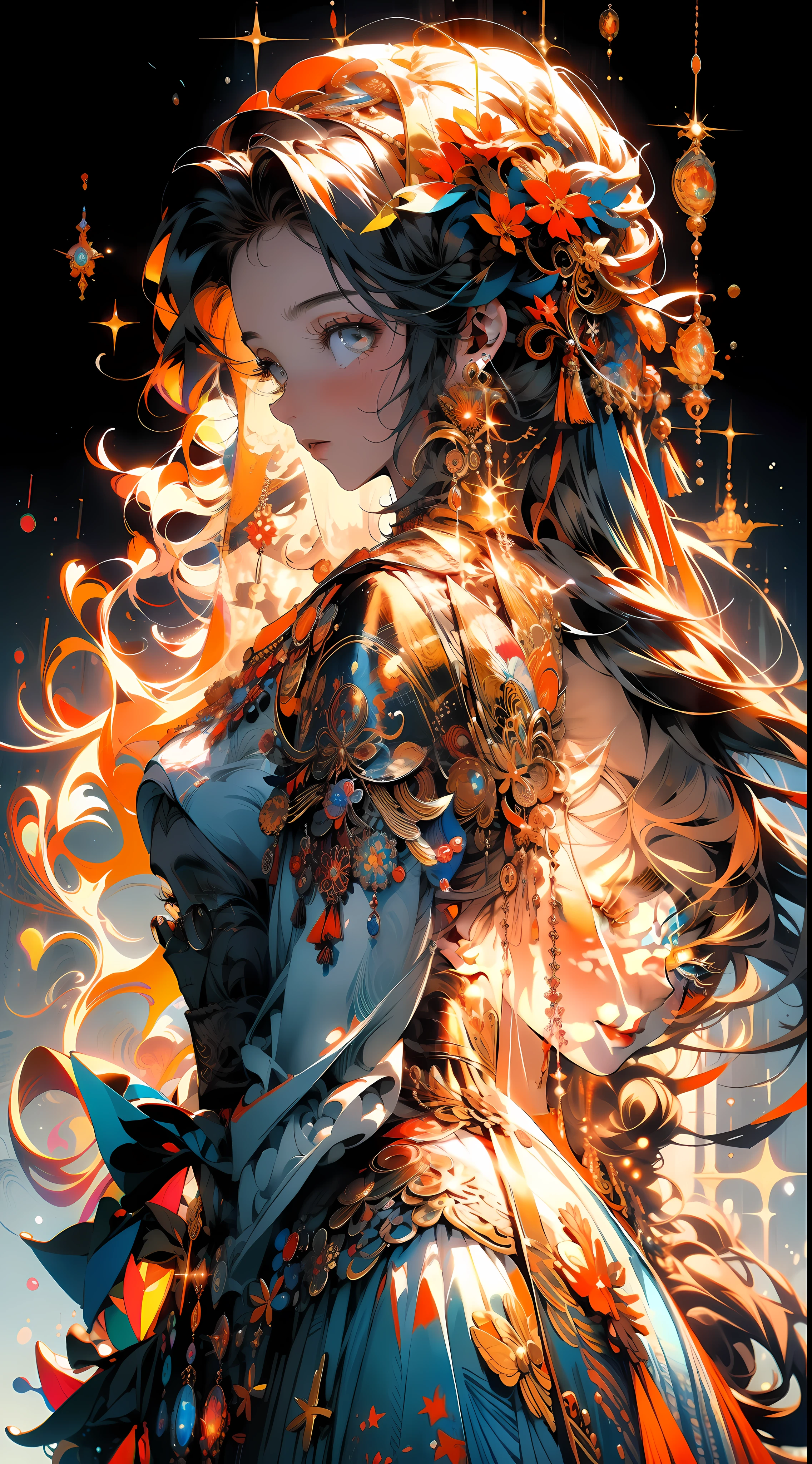 (masterpiece, top quality, best quality, official art, beautiful and aesthetic:1.2), (1girl), extreme detailed,(fractal art:1.3),colorful,highest detailed