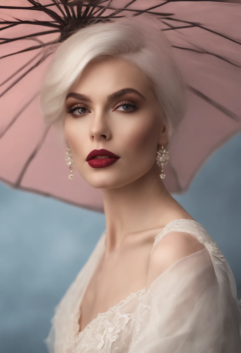 master part, extremely high quality, (sozinhoFocus), (rosto perfeito:1.1), (High detail:1.1),Dramatic, 1homem, (pale skin), longos cabelos brancos, olhos brancos, [sobrancelhas claras], sozinho, cabelos longos, lua, Noite, terno de luxo branco, umbigo coberto, pouty lips, coberto, CIDADE FUTURISTA, Antecedentes detalhados, Arte de Artgerm e Greg Rutkowski, Cinematic lighting, Rosette, moda, BalenciagaStyle