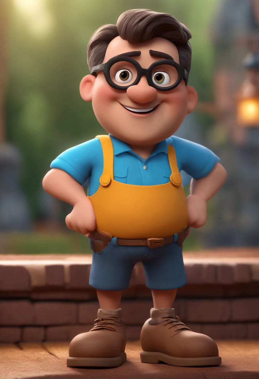 Cartoon character of a man with black glasses and a blue shirt, animation character, Caractere estilizado, animation style rendering, 3D estilizado, Arnold Maya render, 3 d render stylized, toon render keyshot, Personagem 3D, Personagem 3D, 3d rendering stylized, 3 d character render, personagem de desenho animado, Personagem de close up, Pose de personagem, (Estilo Pixar) (master part:1.2) (Bokeh) (best quality) (pele detalhada) (textura detalhada) (8k) (argila) (Cinematic lighting) (foco nítido