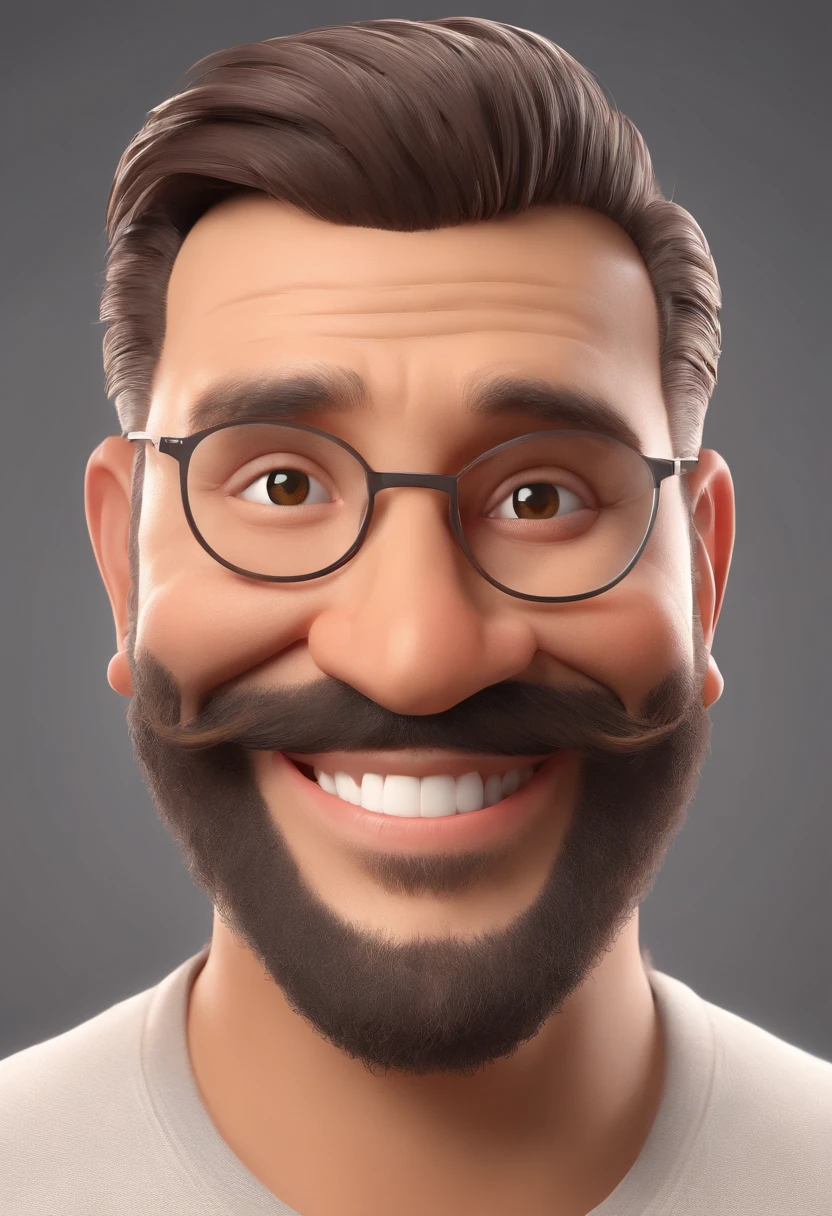 Smiling Man Illustration, sorriso insano, Homem de pele marrom com um sorriso gigante, happily smiling at the camera, sorriso atrevido, he's smiling, sorriso muito grande, Macho sorridente, foto de perfil headshot, rindo sorriso enorme, desenhando no estilo de Arte 3D, c4d, fundo de cor branco puro, estilo disney, estilo pixar render ilustracao Super Detalhe, 8k