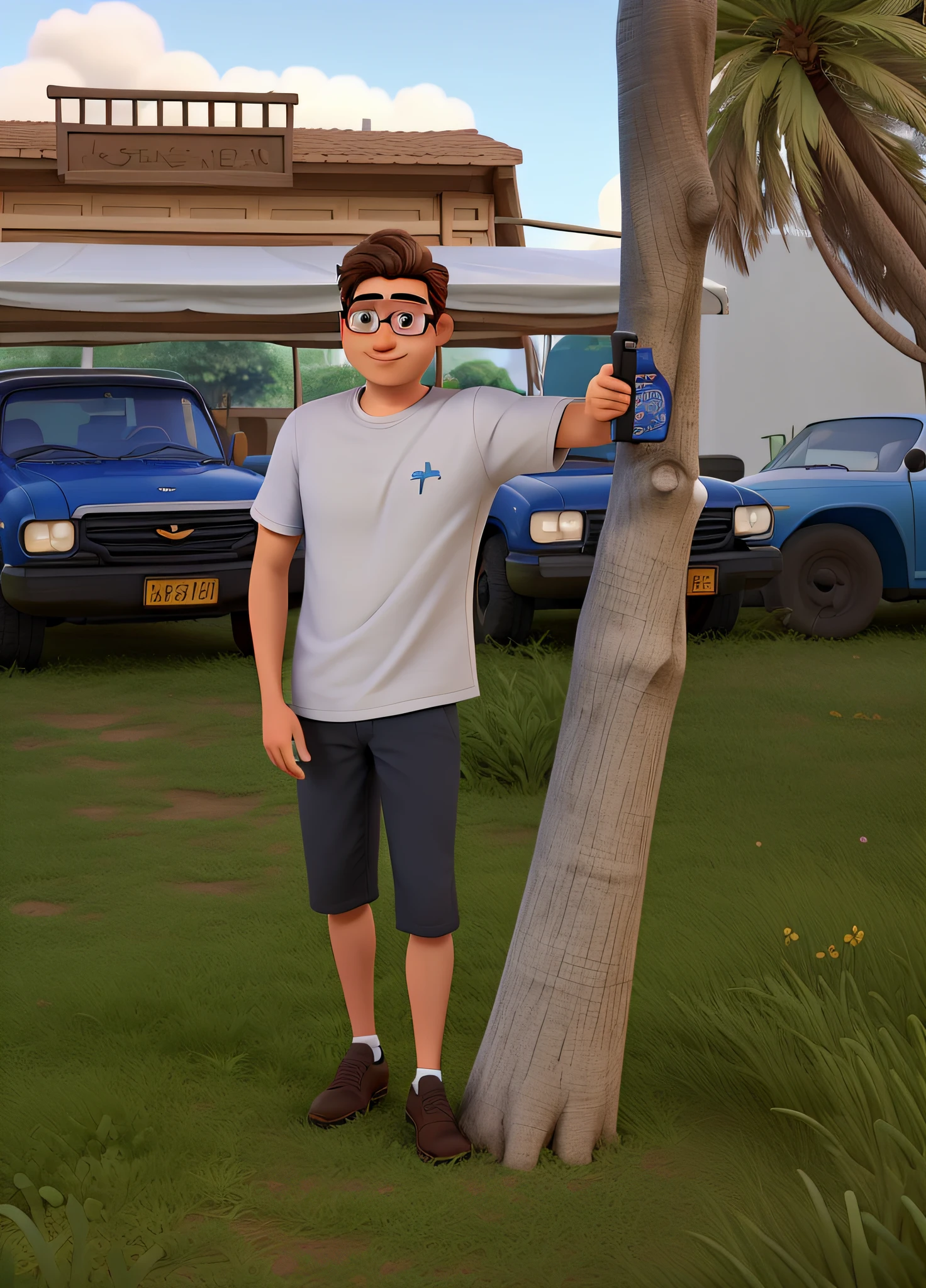 A Man Without Glasses Disney Pixar Style, alta qualidade, melhor qualidade