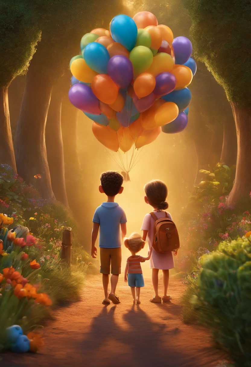 filme 2023 estilo filmes Pixar, Com nome "minha familia", poster, with credits. Familia circense.