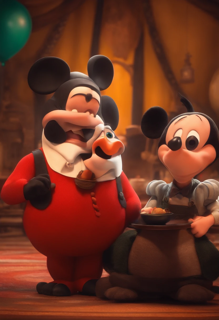 Um filme inspirado na Disney Pixar (Homem 36 anos, cabelo raspado e cavanhaque preto) dentro A cena estar na arte distinta do estilo PIXAR, descolada e estilosa. EM UM CIRCO.