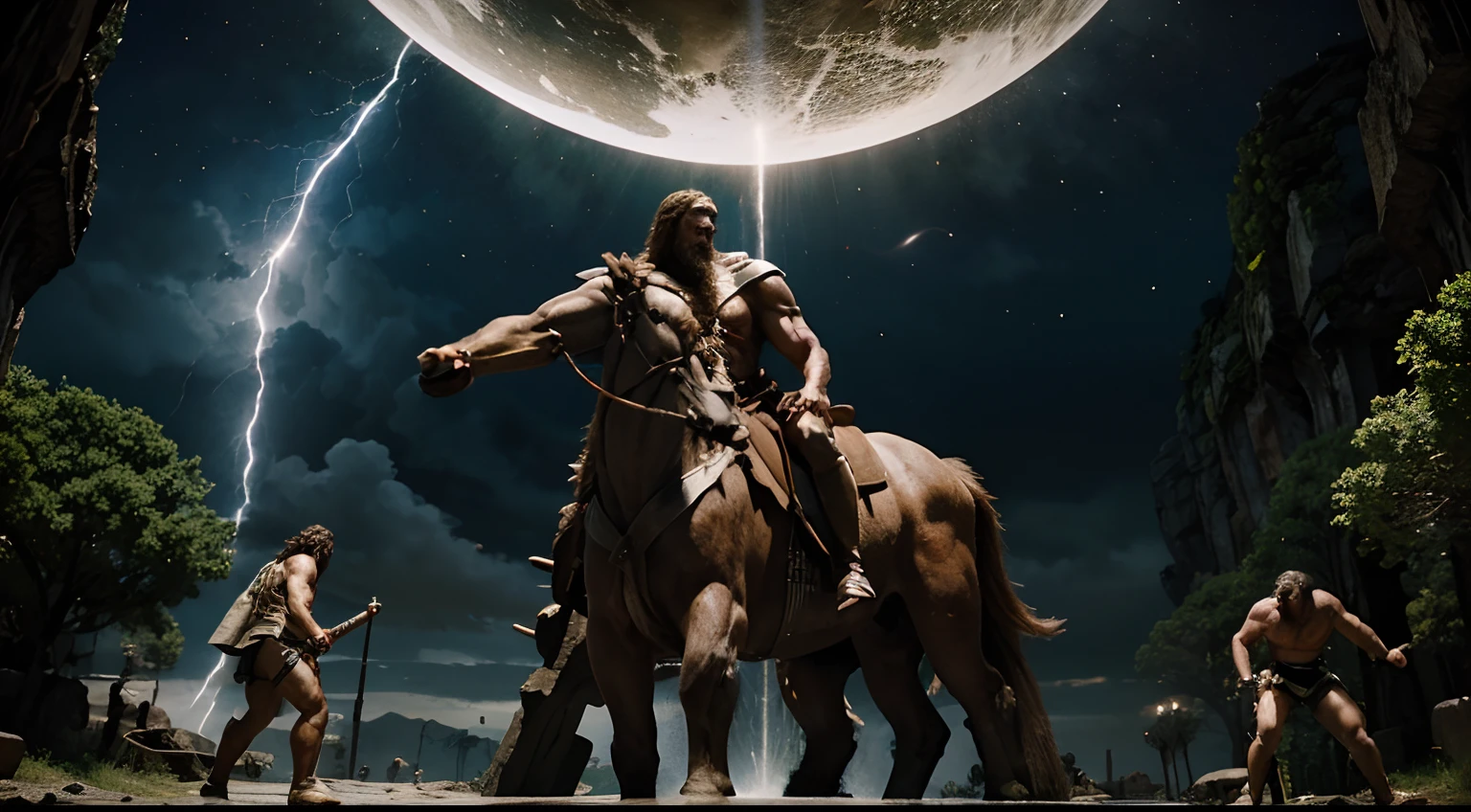 Epic battle between the Titans and Zeus, enquanto lutam pelo poder supremo do universo