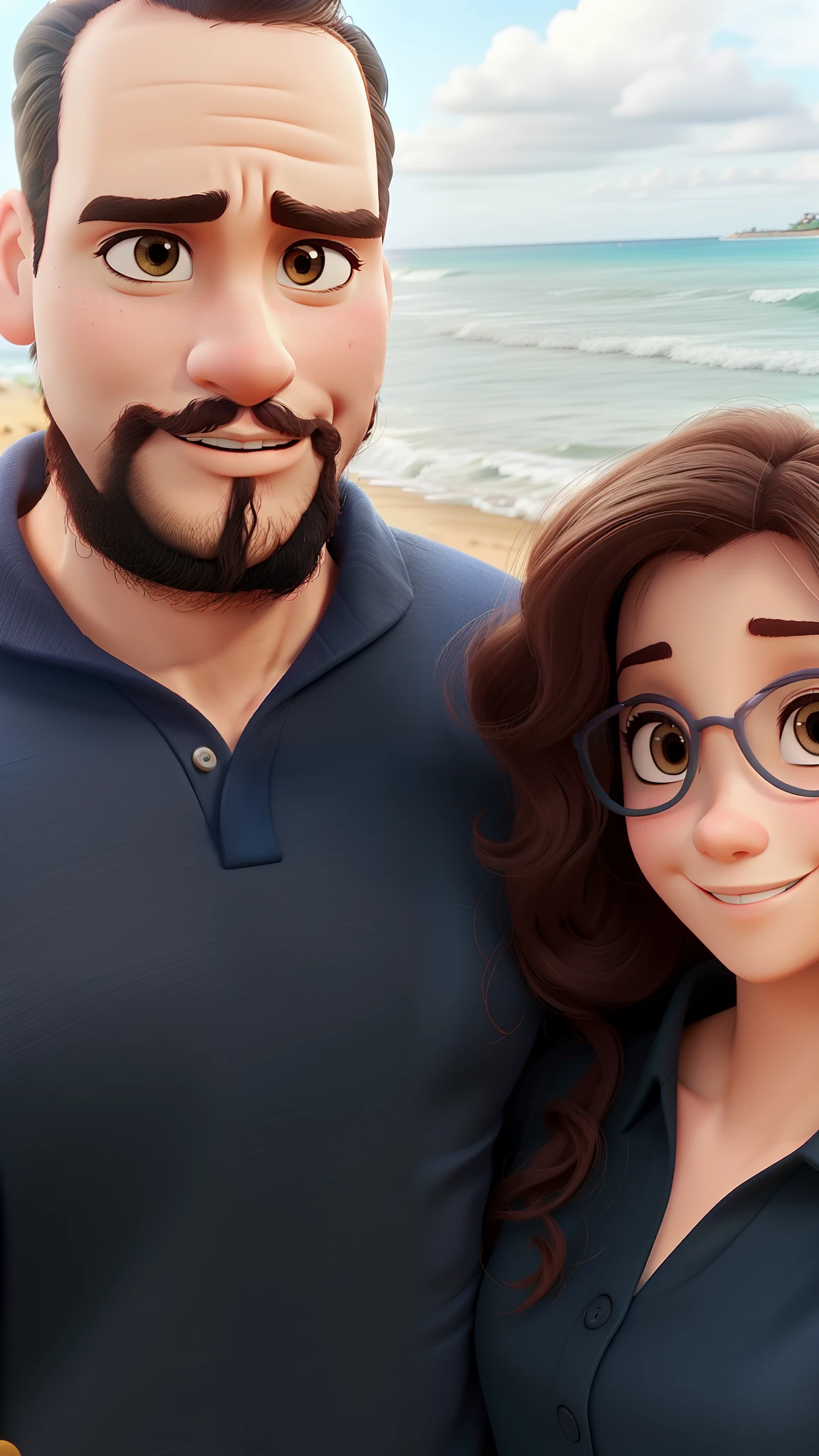Casal estilo Disney pixar, alta qualidade, melhor qualidade na praia