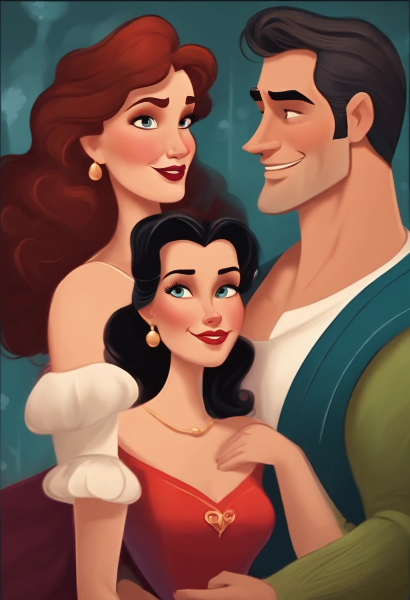 A couple in great quality and definition in the style of Disney pixar