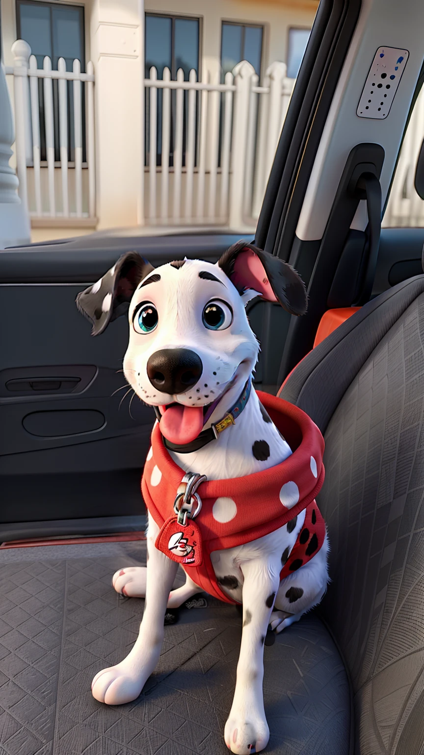 Disney Dalmatian with her tongue out