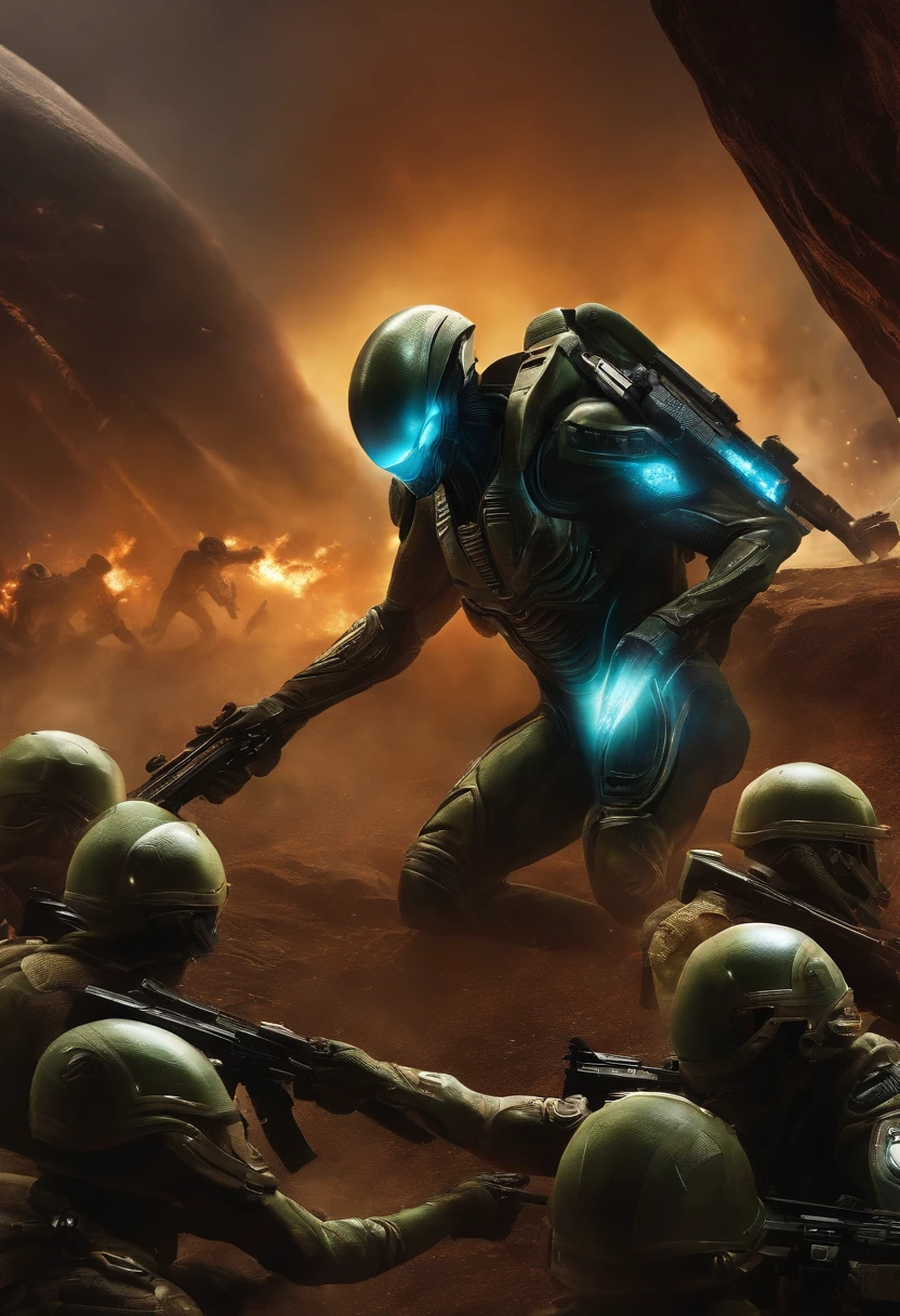 Alien vs. Humans War. Alien Soldiers,
