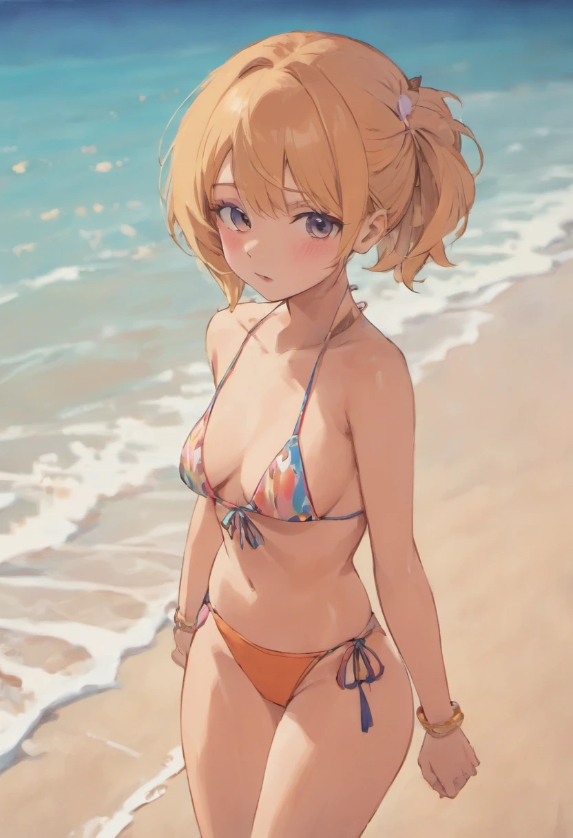Girl, bikini,on a beach, tanned, doppel,by doppel