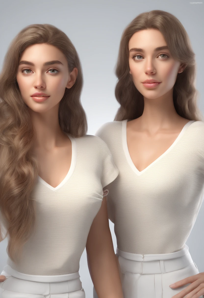 twins, s do rato, cabelos brancos fofos curtos, grandes orelhas redondas do rato, White Sweaters, Holding hands, ((olhos castanhos escuros)), par, Beautiful, bright lips, Olhos detalhados