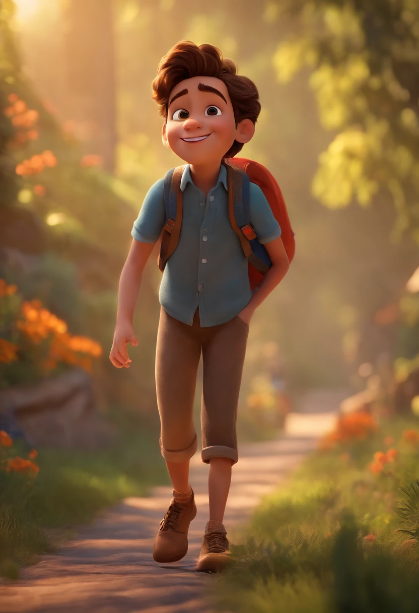 Image of a boy for a story in a YouTube video in Pixar format, He's the little allabester, He's the class leader, He's outgoing, Playful and gets up for a lot of things