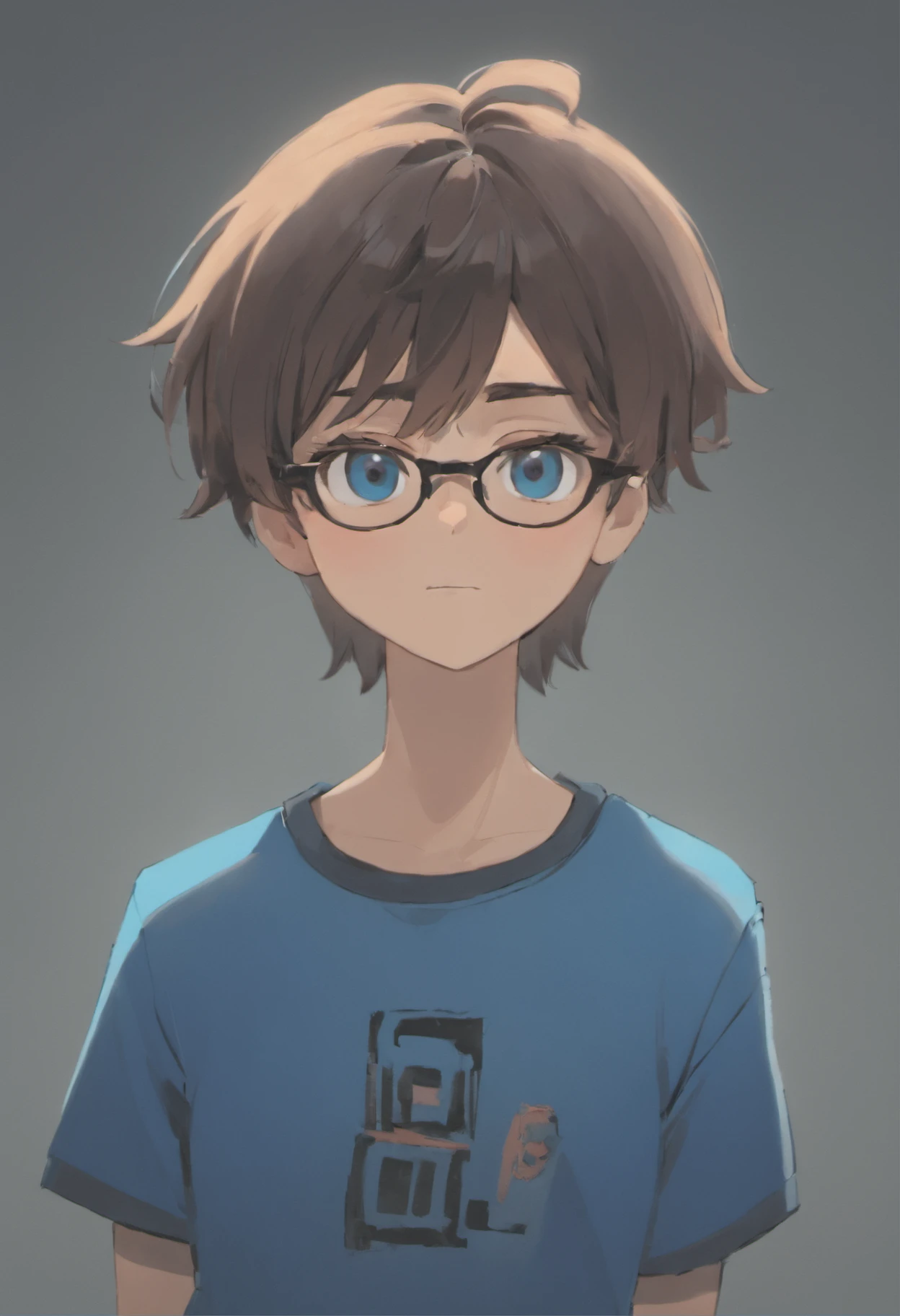 Cartoon character of a man wearing black glasses and a blue shirt, um personagem animado, Caractere estilizado, animation style rendering, 3D estilizado, Arnold Maya render, 3 d render stylized, toon render keyshot, Personagem 3D, Personagem 3D, 3d rendering stylized, 3 d character render, personagem de desenho animado, Personagem de close up, Pose de personagem, (Estilo Pixar) (master part:1.2) (Bokeh) (best quality) (pele detalhada) (textura detalhada) (8k) (argila) (Cinematic lighting) (foco nítido，Senta e vaza a parte superior do corpo
