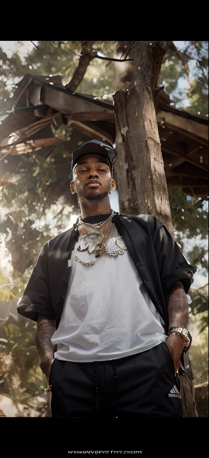 Gangster rapper, jewelry, dogs, realistic face, music, artist