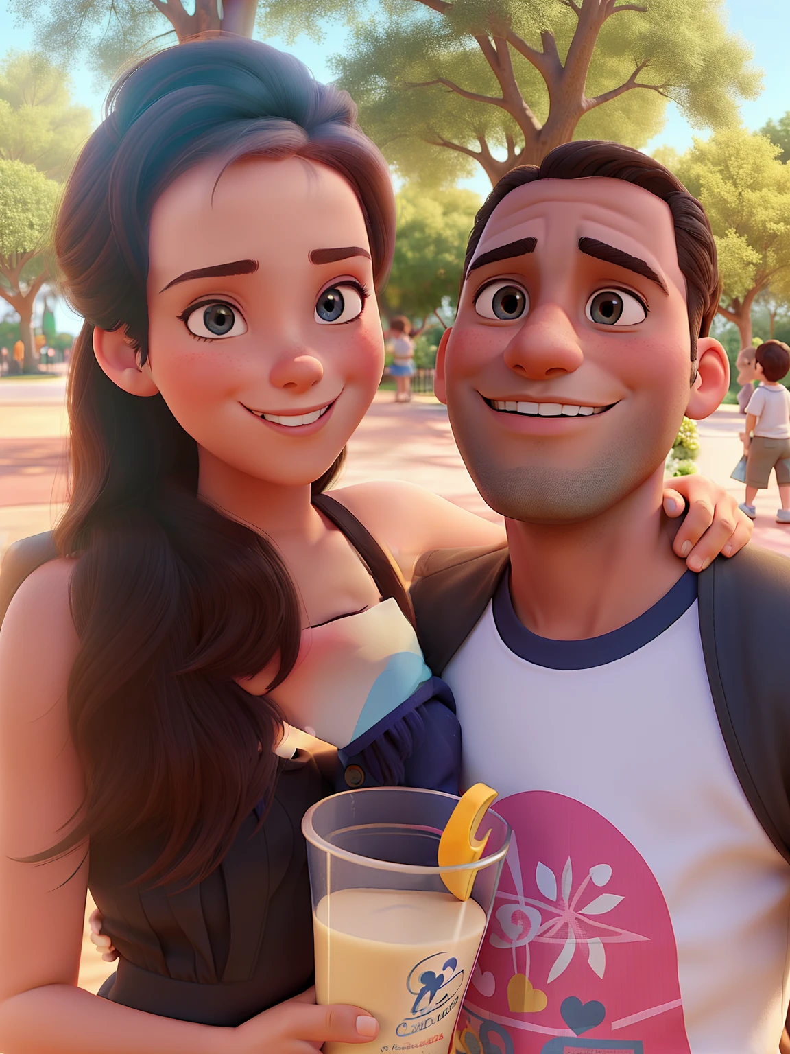 Um casal estilo pixar brasileiros