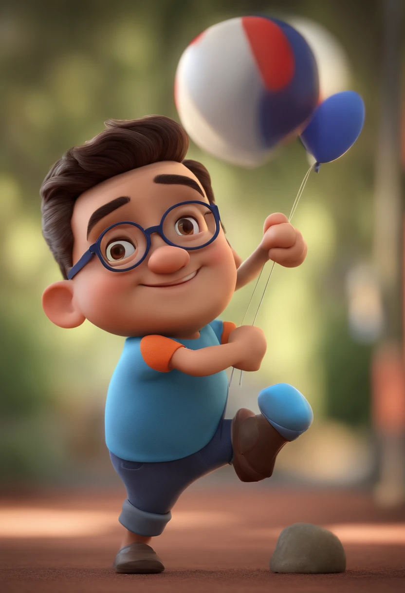 Cartoon character of a man with black glasses and a blue shirt, animation character, Caractere estilizado, animation style rendering, 3D estilizado, Arnold Maya render, 3 d render stylized, toon render keyshot, Personagem 3D, Personagem 3D, 3d rendering stylized, 3 d character render, personagem de desenho animado, Personagem de close up, Pose de personagem, (Estilo Pixar) (master part:1.2) (Bokeh) (best quality) (pele detalhada) (textura detalhada) (8k) (argila) (Cinematic lighting) (foco nítido