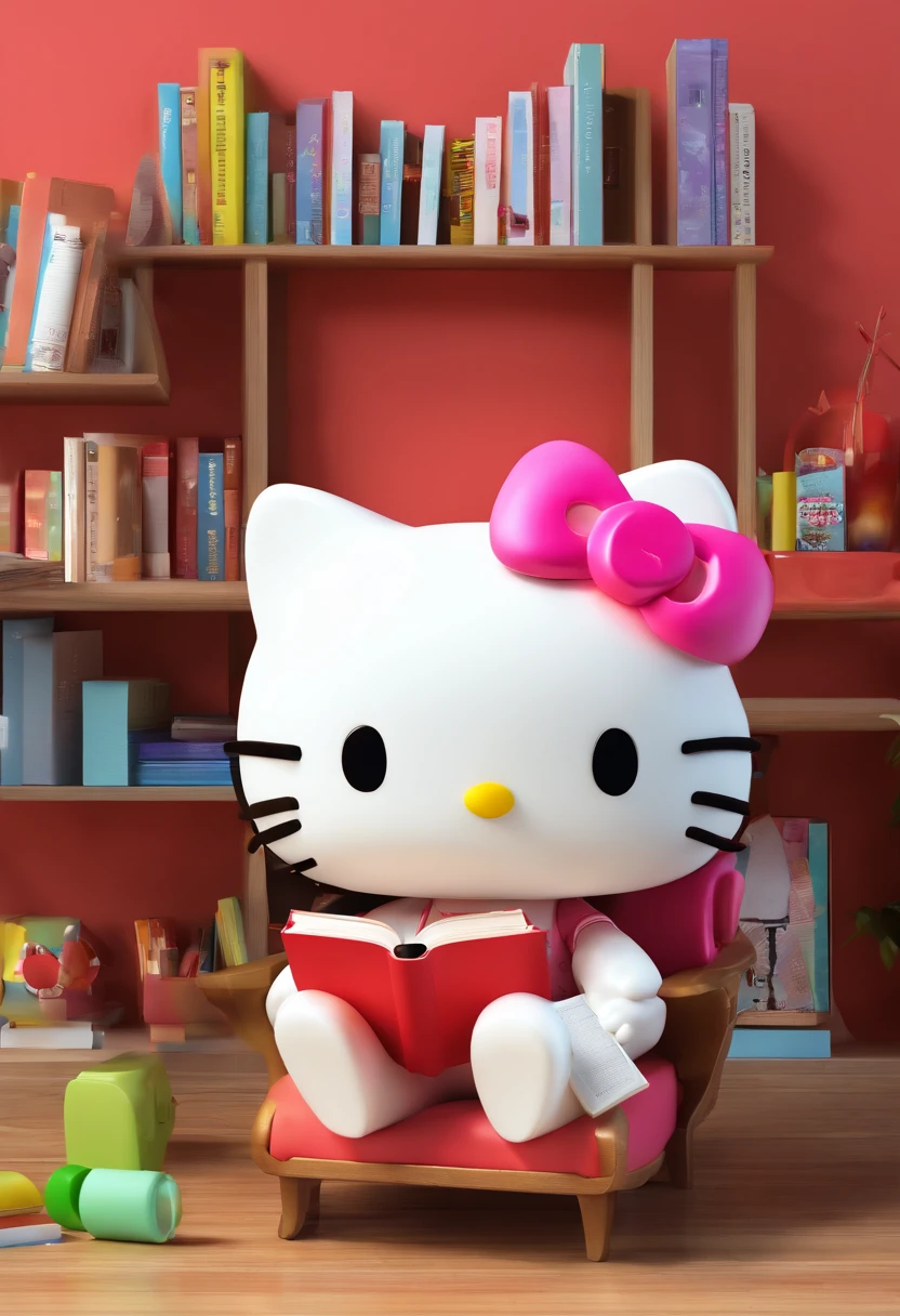 hello kitty reading a book