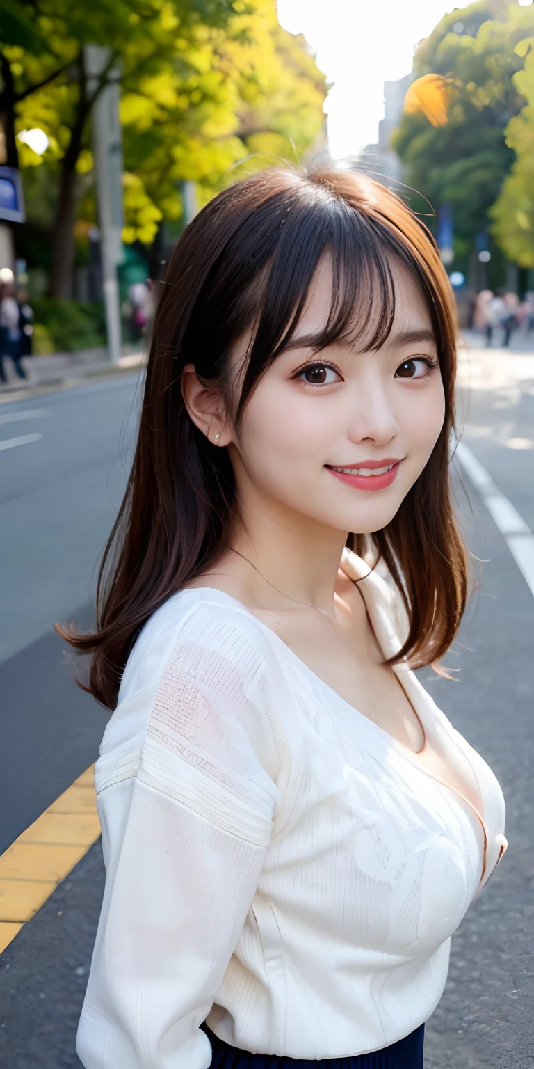 masutepiece, Best Quality,
Ultra-detailed, finely detail, hight resolution, in 8K,
((Photorealsitic:1.4, Raw photography, 超A high resolution,Top image quality: 1.4)),
Wallpaper,
((Perfect whole body configuration1.5)),
Beautiful detailed eyes, Natural Color Lip,
((a serene smile:1.5)),
((Random and cute hairstyles)),
((rather large breasts、The chest is open:1.2)),
((from the front side:1.5)),
((breastsout、under look eyes、breastsout、Mole on the arm:0.9)),
((Random blurry background)),((the setting sun)),((Colored leaves)),
((Random and cute facial expressions)),,
very detailed and professional lighting、
Perfect dynamic composition, Beautiful detailed eyes,((bending forward)), ((turtle necked sweater:1.6)),((micromini skirt:1,5)),((Smile,Harajuku)),((Sexy shot from the front with the camera eye))
