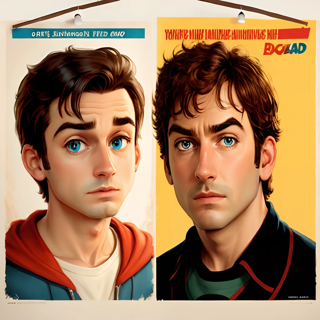 A pixar poster with a engeneer without beard
