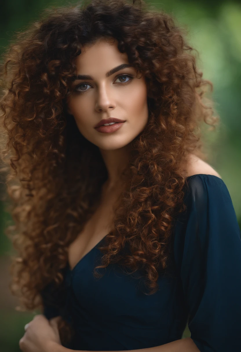 Mulher tingiu maron , curly hair