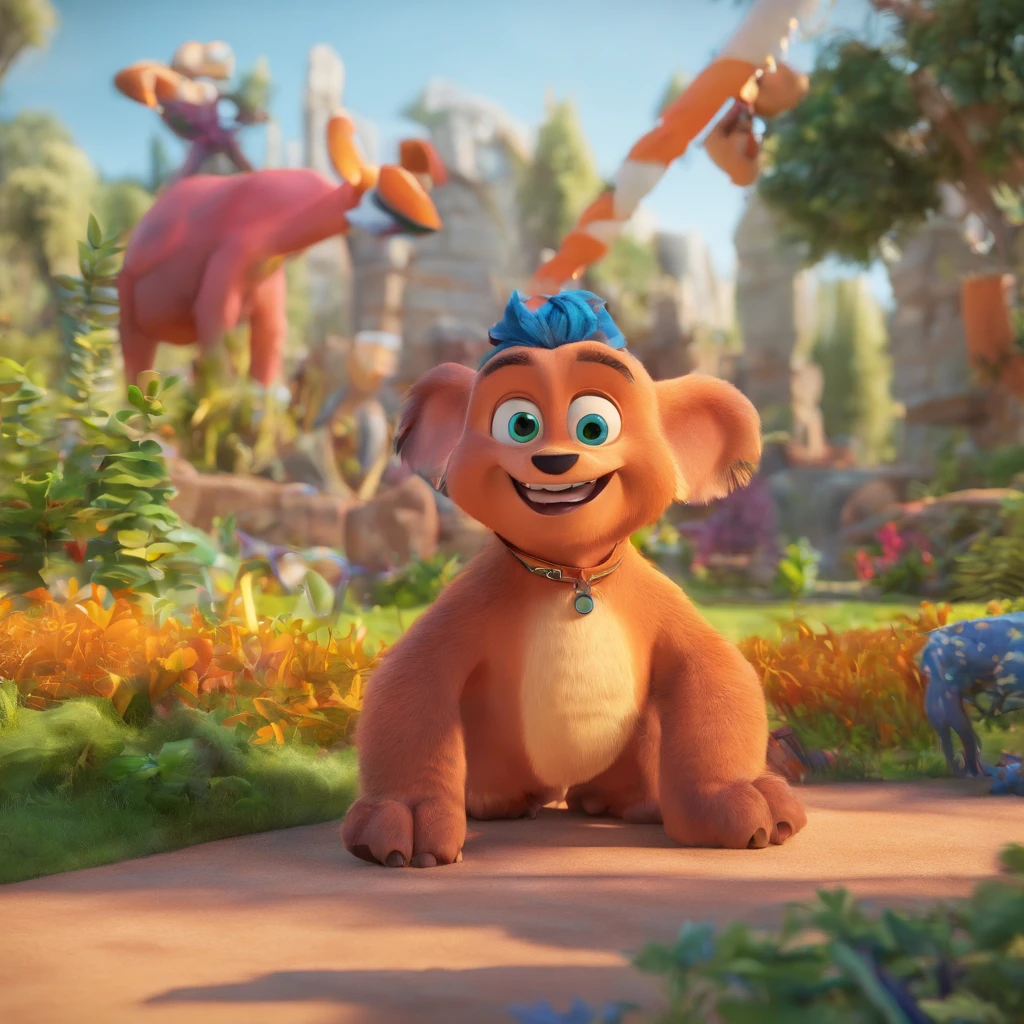 Criar um personagem estilo Pixar baseado na imagem anexada
