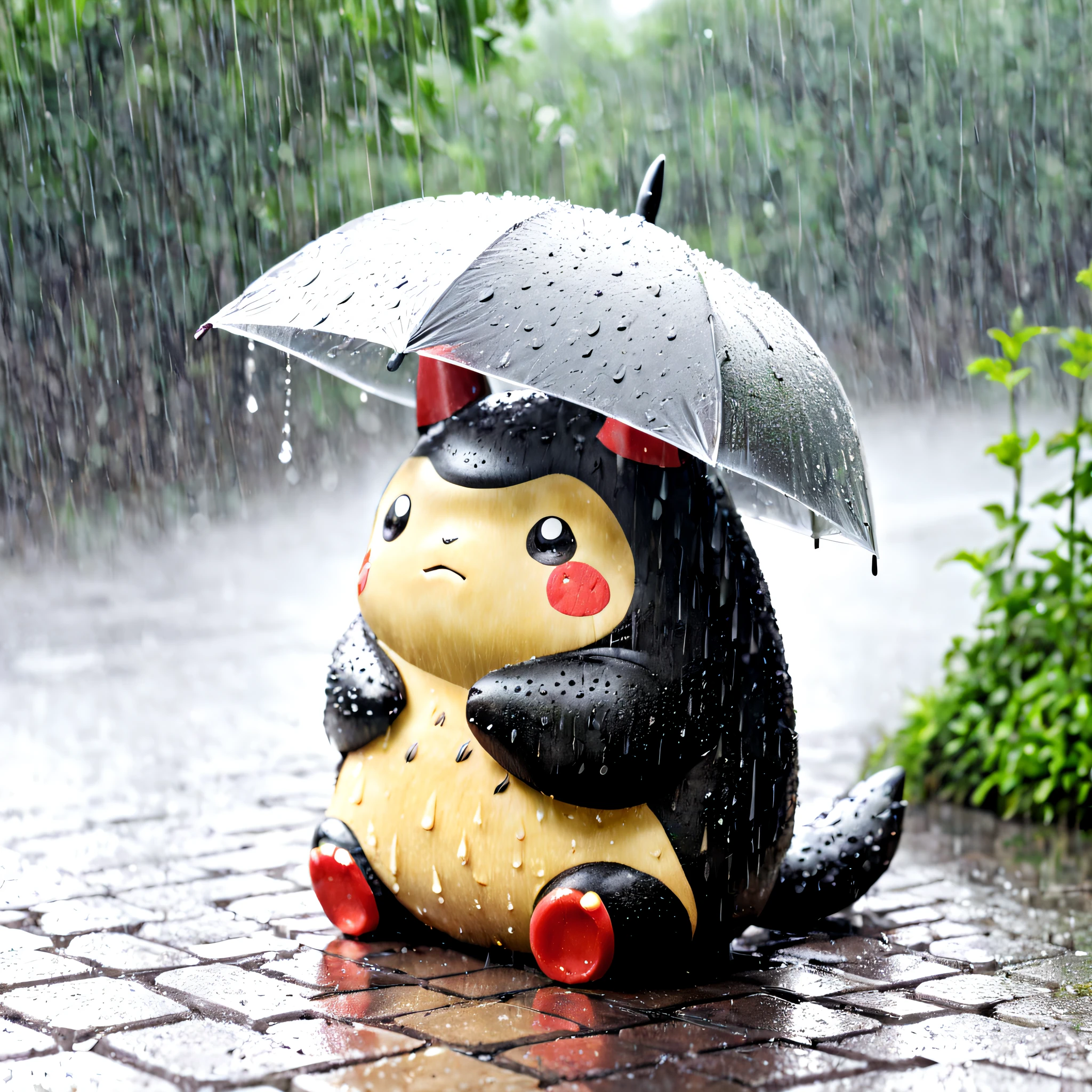 ASCIItotoro waiting in the rain