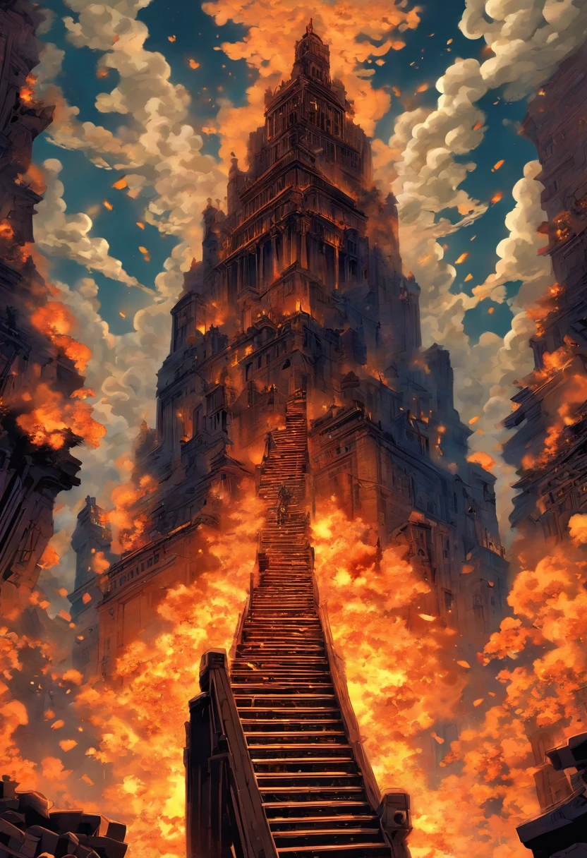 （Hellfire destroyed the last first order of the caleras after the earthquake：1.3），（Solo un tramo de esCaleras：1.3）roto，The Roads Are Messy，Valle del Monumento，Valle del Monumento，Geometrically, Ida destroys the Raven，EsCaleras del infierno al Cielo, isometric art, Small steps leading down, inspirado por M. C. EsCher, inspirado por M.C. EsCher, isometric game, inspirado por MC EsCher, Sube a la torre, EsCaleras