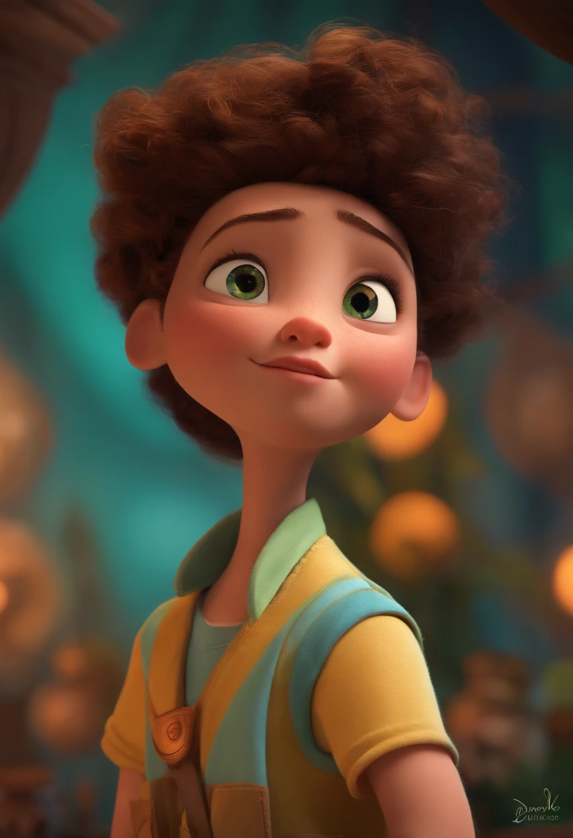 A Dream Architect Inspired by Pixar Animation, de perto. Facial expressions are captivating, com um toque de irrealidade.