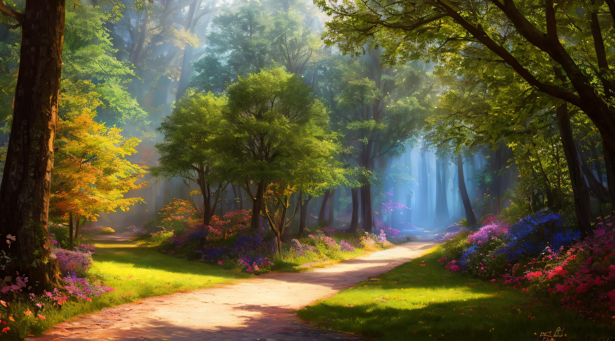 masterpiece, best quality, high quality,extremely detailed CG unity 8k wallpaper, An enchanting and dreamy scene of a fantasy forest, with towering trees, glowing mushrooms, and hidden fairy glens, creating a sense of mystique and enchantment, artstation, digital illustration, intricate, trending, pastel colors, oil paiting, award winning photography, Bokeh, Depth of Field, HDR, bloom, Chromatic Aberration ,Photorealistic,extremely detailed, trending on artstation, trending on CGsociety, Intricate, High Detail, dramatic, art by midjourney